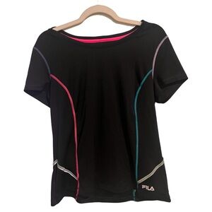 Fila Sport Live in Motion Black Workout Shirt Size L